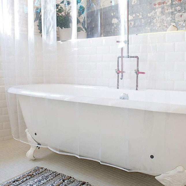 Helt transparent duschdraperi i PVC-plast