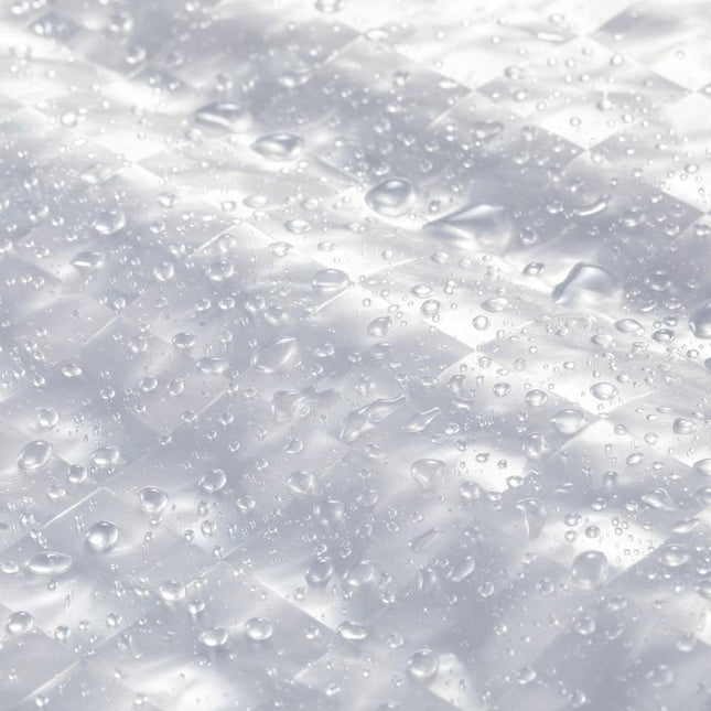 Transparent duschdraperi med våffelmönster