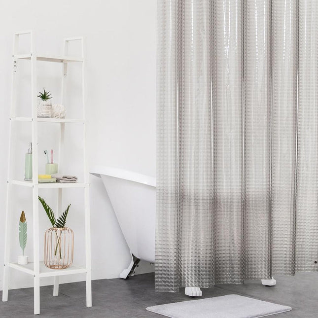 Transparent duschdraperi med våffelmönster