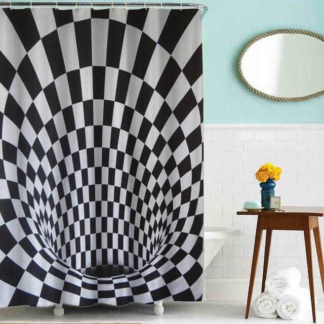 Duschdraperi med optisk illusion 3D