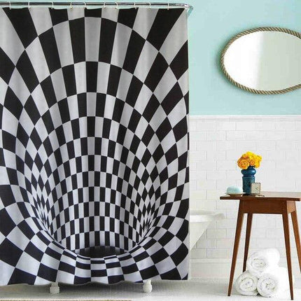 Duschdraperi med optisk illusion 3D